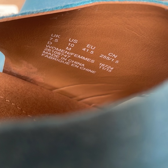 Women’s Size 10 Clark’s Turquoise Blue Cork Wedge Sandal NWOT - Picture 9 of 10